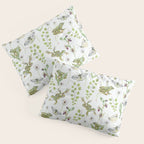 Spring Frogs and Orchids - Light Green Pillow Sham Gallery Image 3
