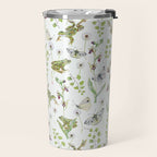 Spring Frogs and Orchids - Light Green Travel Mug Gallery Image 2