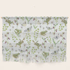 Spring Frogs and Orchids - Light Green Wall Hanging Gallery Image 1