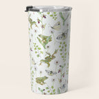 Spring Frogs and Orchids - Light Green Travel Mug Gallery Image 3