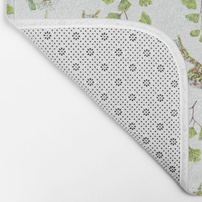Spring Frogs and Orchids - Light Green Bath Mat Gallery Image 2