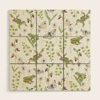 Spring Frogs and Orchids - Light Green Wood Wall Art Gallery Image 1