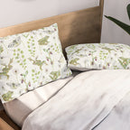 Spring Frogs and Orchids - Light Green Pillow Sham Gallery Image 2