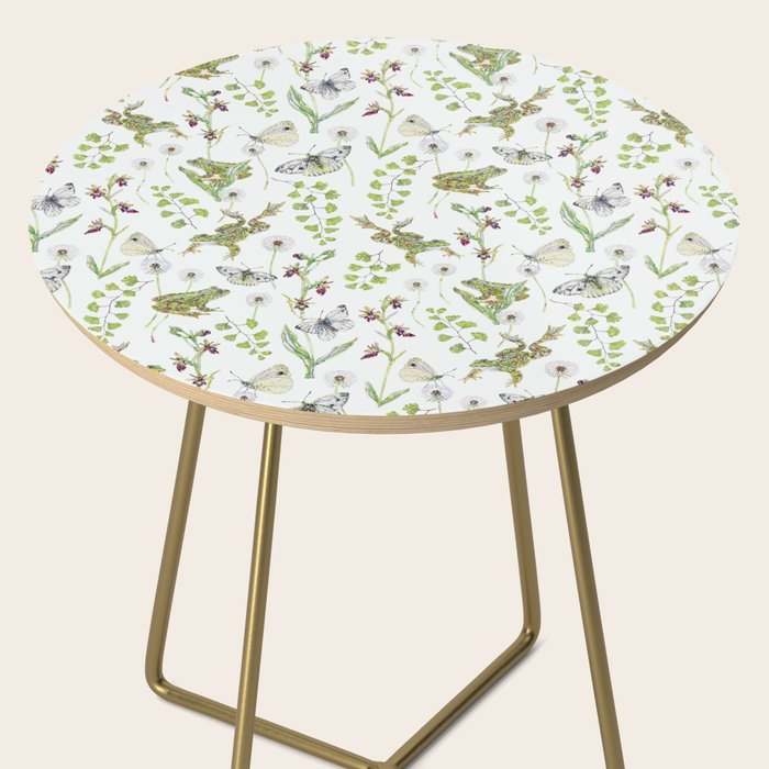 Spring Frogs and Orchids - Light Green Side Table Gallery Image 2