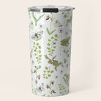 Spring Frogs and Orchids - Light Green Travel Mug Gallery Image 1