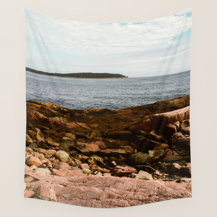 Coastal Life #1 - New England travel photograph - sea and nature art Wall Tapestry Gallery Image 1
