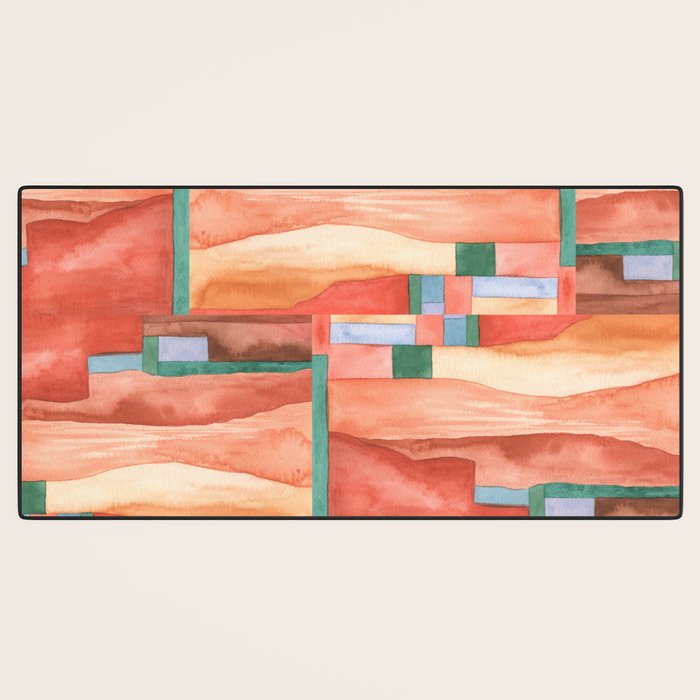 Abstract Desert Landscape Watercolor Desk Mat Gallery Image 3