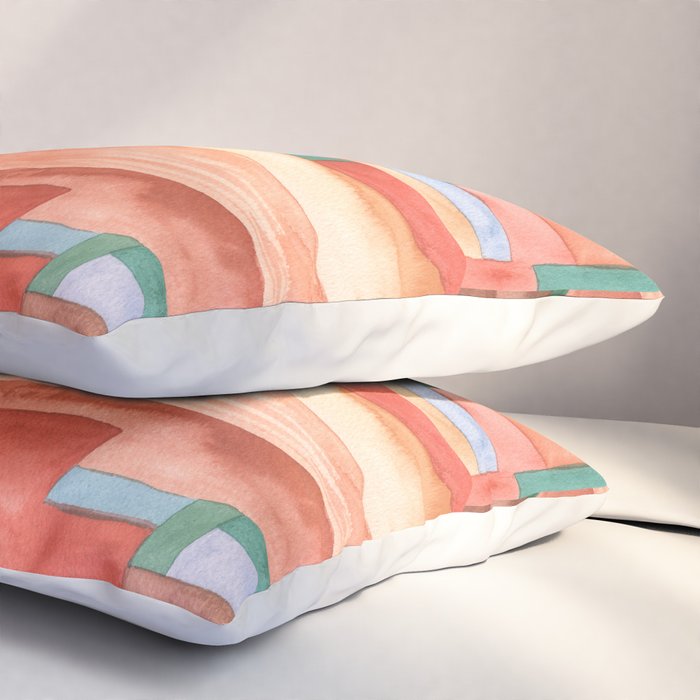 Abstract Desert Landscape Watercolor Pillow Sham Gallery Image 3