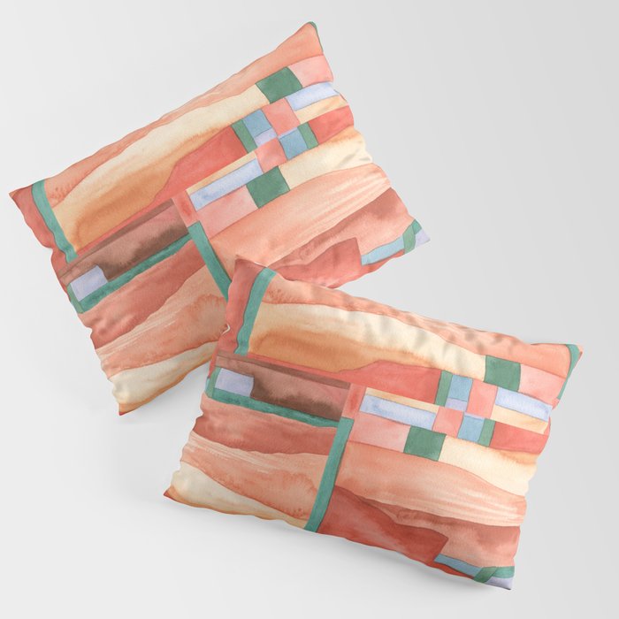 Abstract Desert Landscape Watercolor Pillow Sham Gallery Image 1