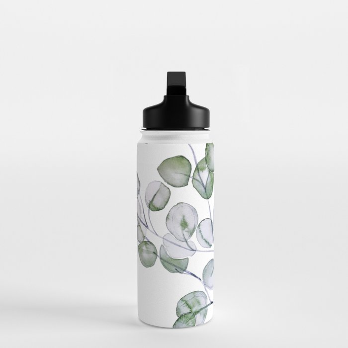 Eucalyptus Green Watercolor Water Bottle Gallery Image 3
