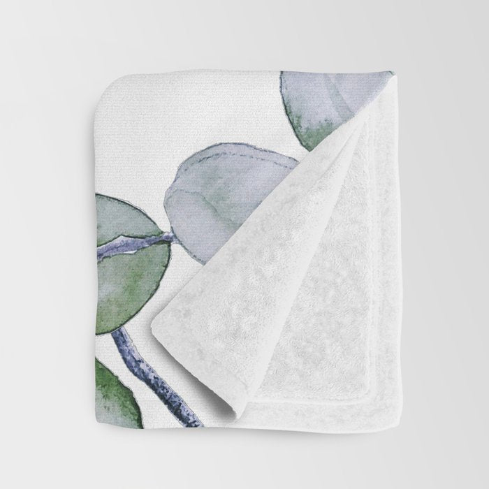 Eucalyptus Green Watercolor Throw Blanket Gallery Image 3