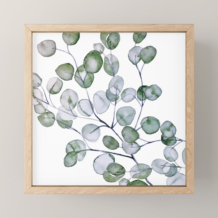 Eucalyptus Green Watercolor Mini Art Print Gallery Image 1