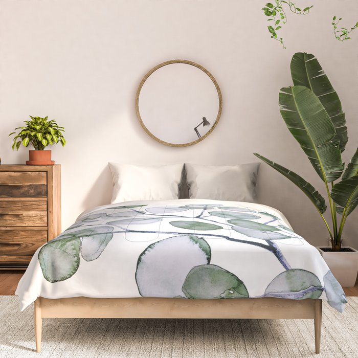Eucalyptus Green Watercolor Comforter Gallery Image 3