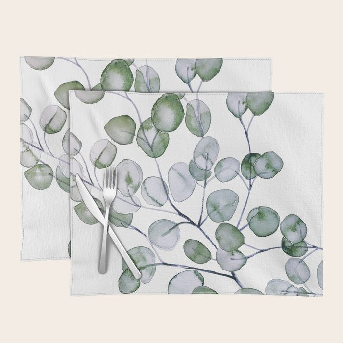 Eucalyptus Green Watercolor Placemat Gallery Image 1