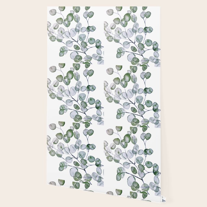 Eucalyptus Green Watercolor Wallpaper Gallery Image 2