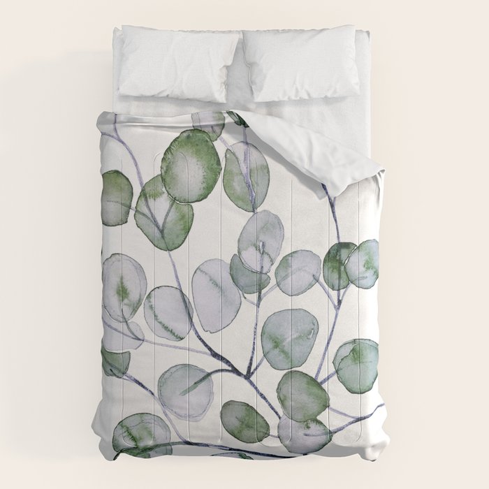 Eucalyptus Green Watercolor Comforter Gallery Image 6