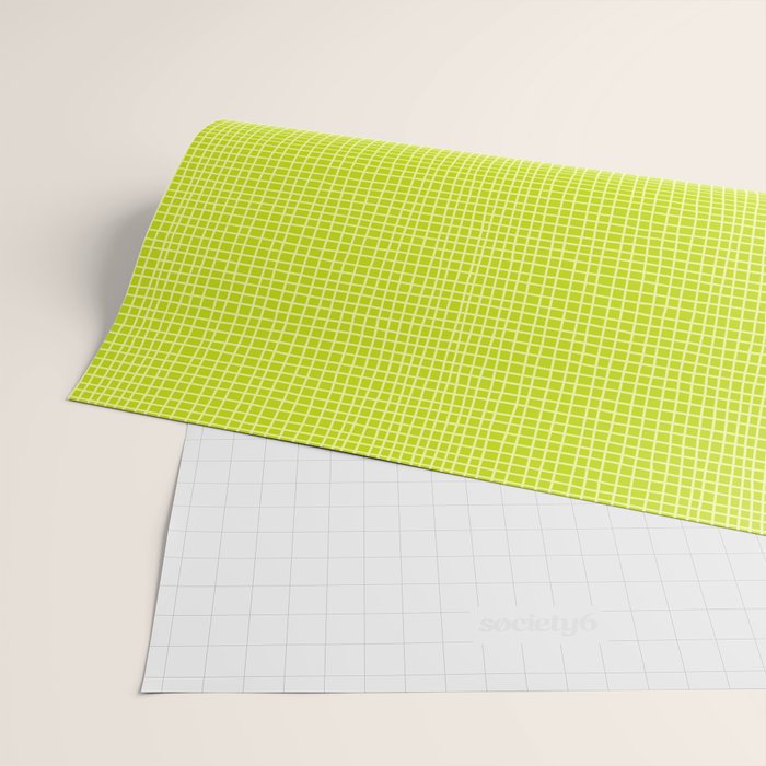 Fresh Lime Grid Wrapping Paper Gallery Image 2