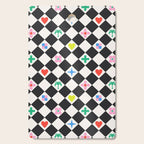 Tropical Vacation Symbols Black and White Harlequin Diamond Grid Cutting Board Gallery Image 1
