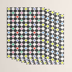 Tropical Vacation Symbols Black and White Harlequin Diamond Grid Wrapping Paper Gallery Image 3
