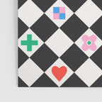 Tropical Vacation Symbols Black and White Harlequin Diamond Grid Poster Gallery Image 3