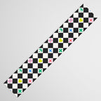 Tropical Vacation Symbols Black and White Harlequin Diamond Grid Table Runner Gallery Image 3