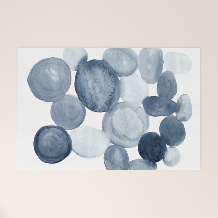 Pebbles Watercolor Abstract Welcome Mat Gallery Image 1