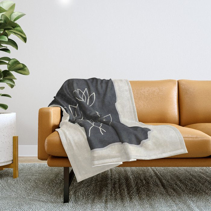 Line Wildflowers 1 Throw Blanket Gallery Image 1