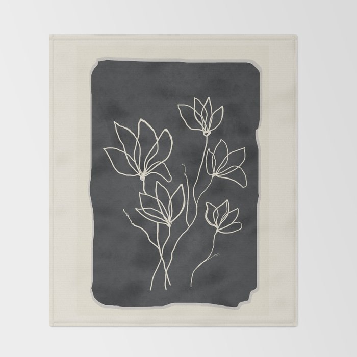 Line Wildflowers 1 Throw Blanket Gallery Image 2