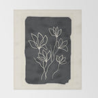 Line Wildflowers 1 Throw Blanket Gallery Image 2