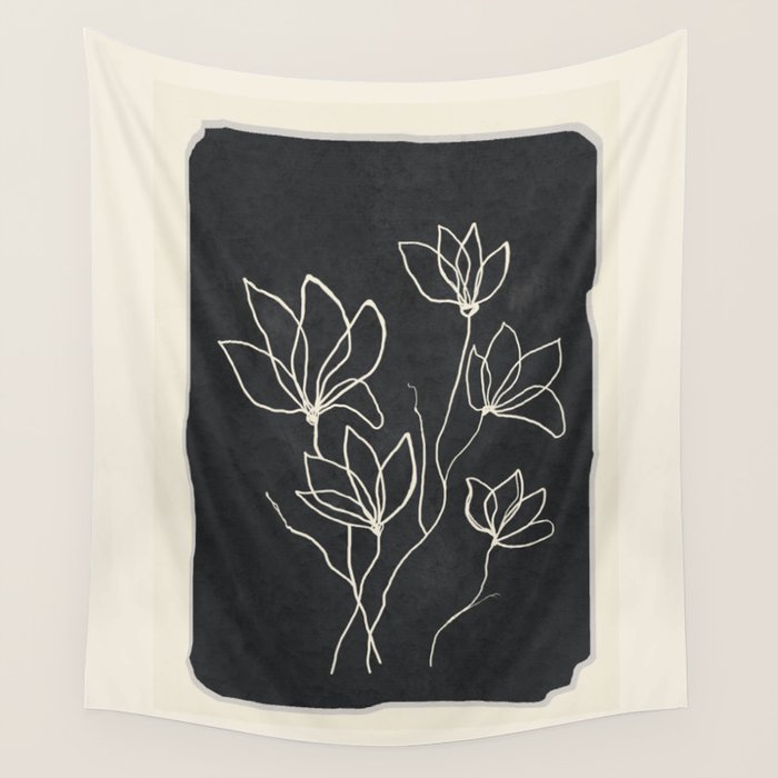 Line Wildflowers 1 Wall Tapestry Gallery Image 1