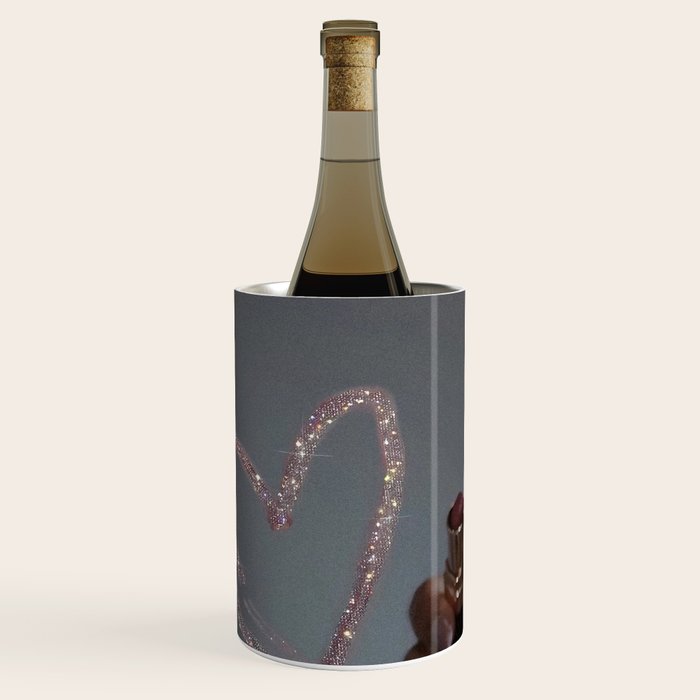 I LOVE YOU | glitter | love | heart | lipstick | mirror | collage | fashion | glam | pink | cute | art | wall | photo  Wine Chiller Gallery Image 3