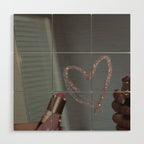 I LOVE YOU | glitter | love | heart | lipstick | mirror | collage | fashion | glam | pink | cute | art | wall | photo  Wood Wall Art Gallery Image 1