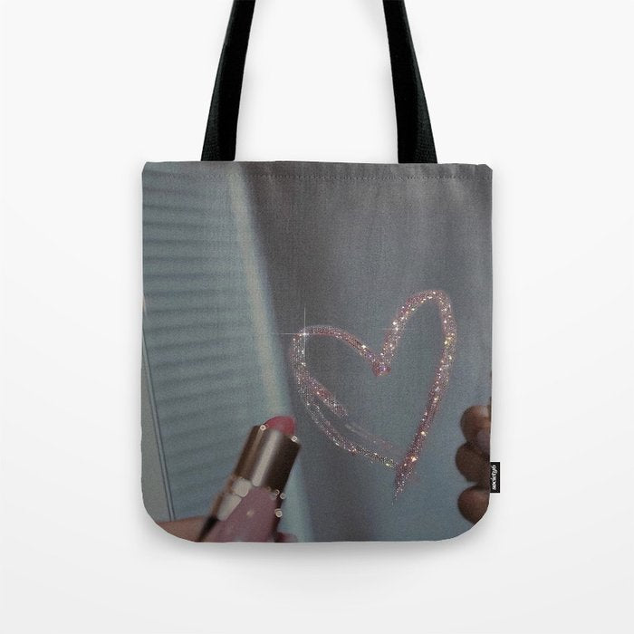 I LOVE YOU | glitter | love | heart | lipstick | mirror | collage | fashion | glam | pink | cute | art | wall | photo  Tote Bag Gallery Image 1