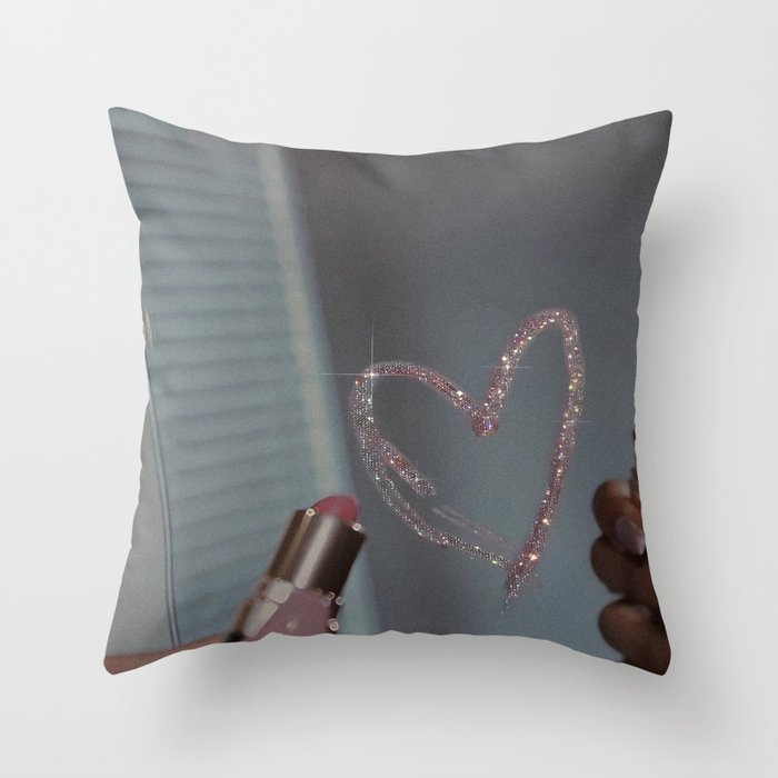 I LOVE YOU | glitter | love | heart | lipstick | mirror | collage | fashion | glam | pink | cute | art | wall | photo  Throw Pillow Gallery Image 6
