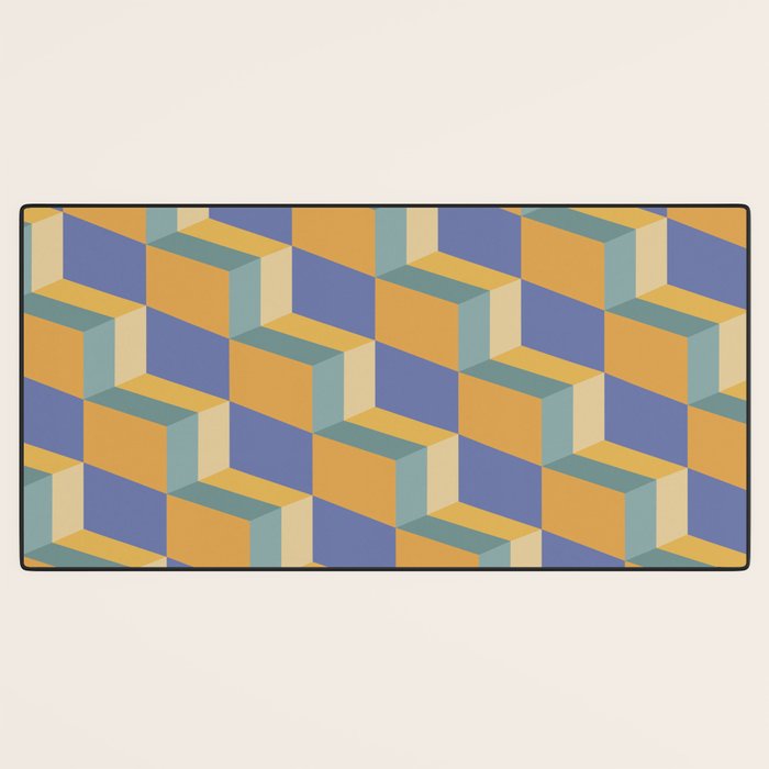 Cuboid Geometric Abstract Shapes Pattern XV Desk Mat Gallery Image 3