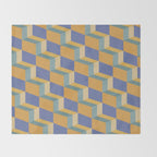 Cuboid Geometric Abstract Shapes Pattern XV Throw Blanket Gallery Image 2