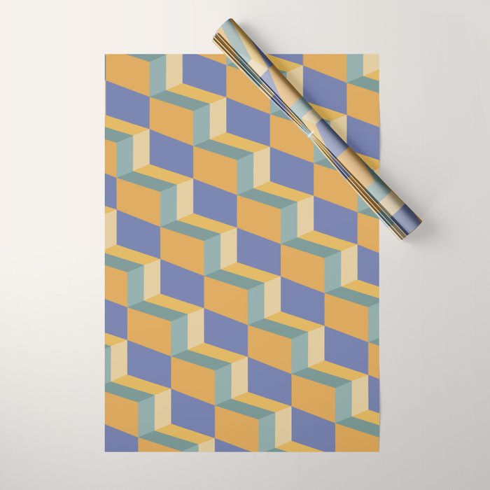 Cuboid Geometric Abstract Shapes Pattern XV Wrapping Paper Gallery Image 1