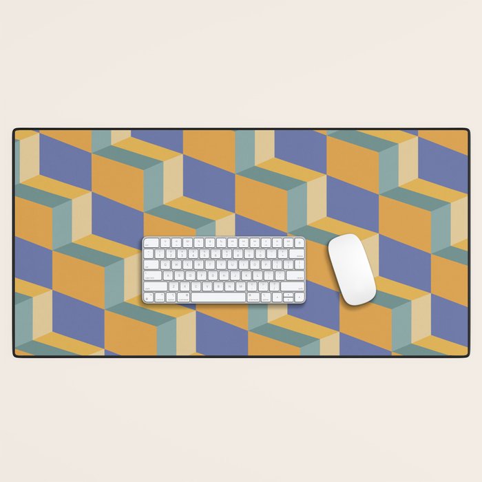 Cuboid Geometric Abstract Shapes Pattern XV Desk Mat Gallery Image 1