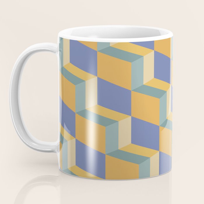 Cuboid Geometric Abstract Shapes Pattern XV Coffee Mug Gallery Image 3