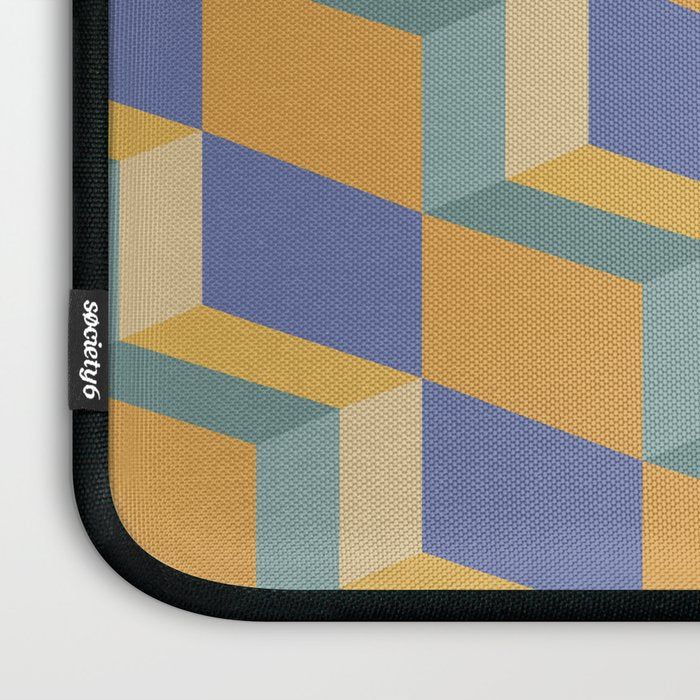 Cuboid Geometric Abstract Shapes Pattern XV Laptop Sleeve Gallery Image 3