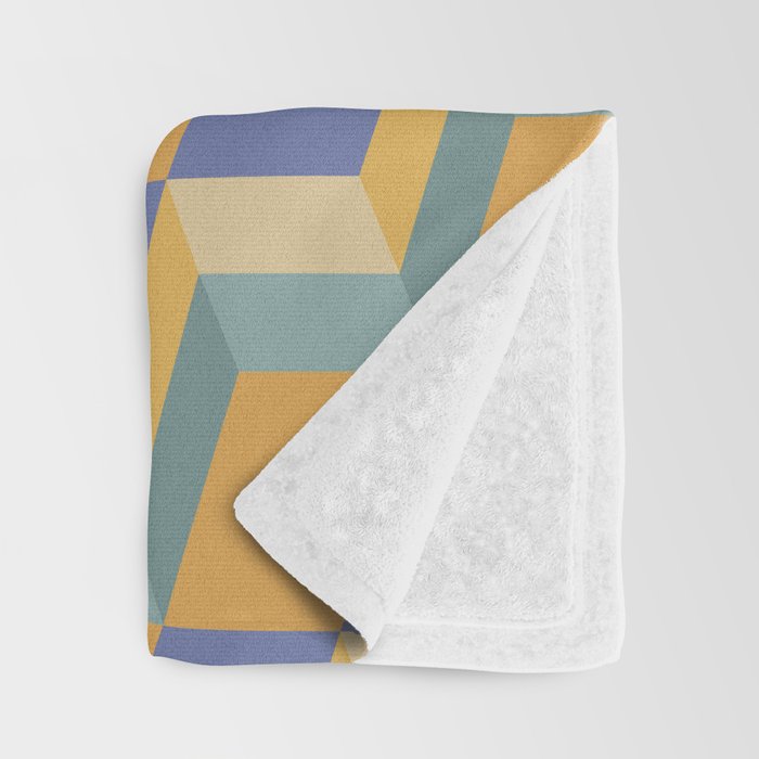 Cuboid Geometric Abstract Shapes Pattern XV Throw Blanket Gallery Image 3