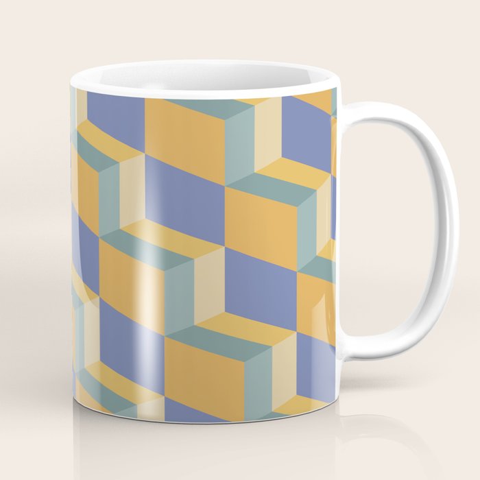 Cuboid Geometric Abstract Shapes Pattern XV Coffee Mug Gallery Image 1