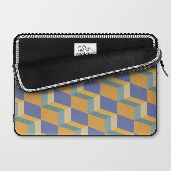 Cuboid Geometric Abstract Shapes Pattern XV Laptop Sleeve Gallery Image 2