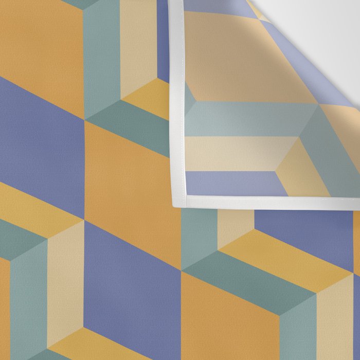 Cuboid Geometric Abstract Shapes Pattern XV Wall Tapestry Gallery Image 3