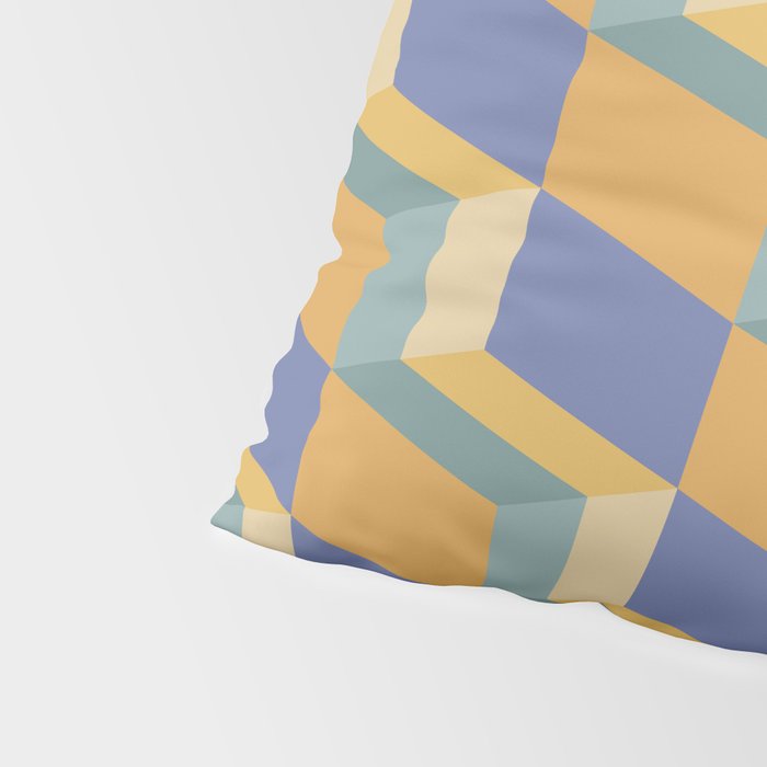 Cuboid Geometric Abstract Shapes Pattern XV Pillow Sham Gallery Image 4