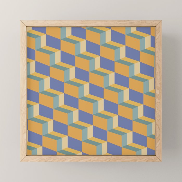 Cuboid Geometric Abstract Shapes Pattern XV Mini Art Print Gallery Image 1