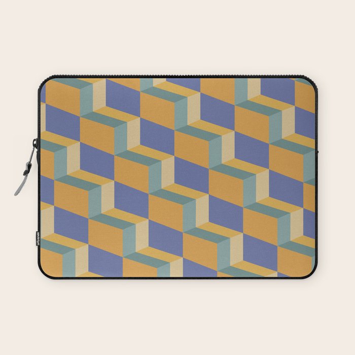 Cuboid Geometric Abstract Shapes Pattern XV Laptop Sleeve Gallery Image 1