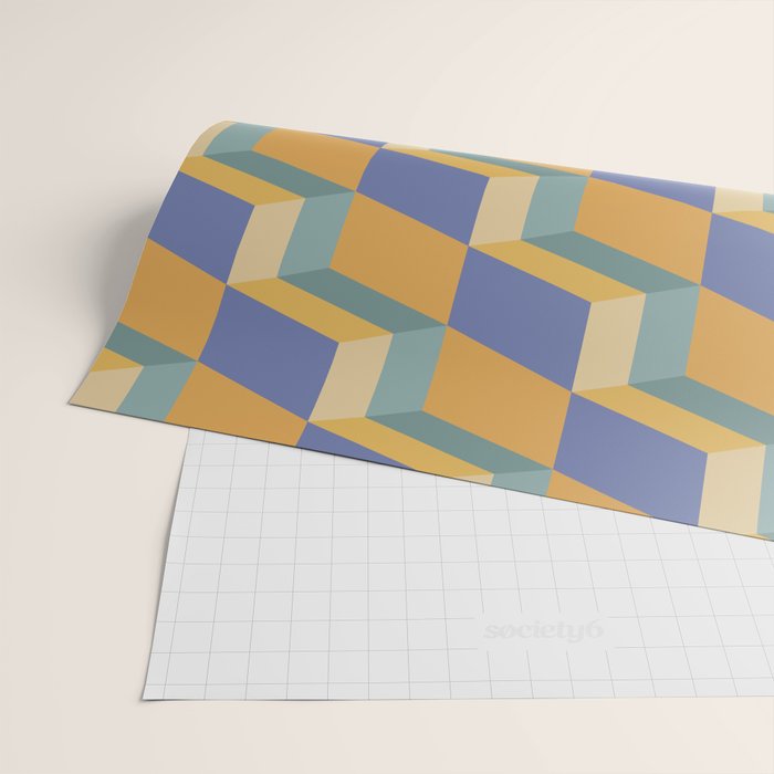 Cuboid Geometric Abstract Shapes Pattern XV Wrapping Paper Gallery Image 2