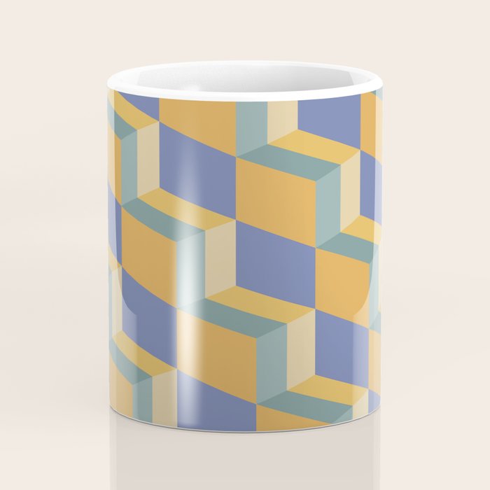 Cuboid Geometric Abstract Shapes Pattern XV Coffee Mug Gallery Image 4