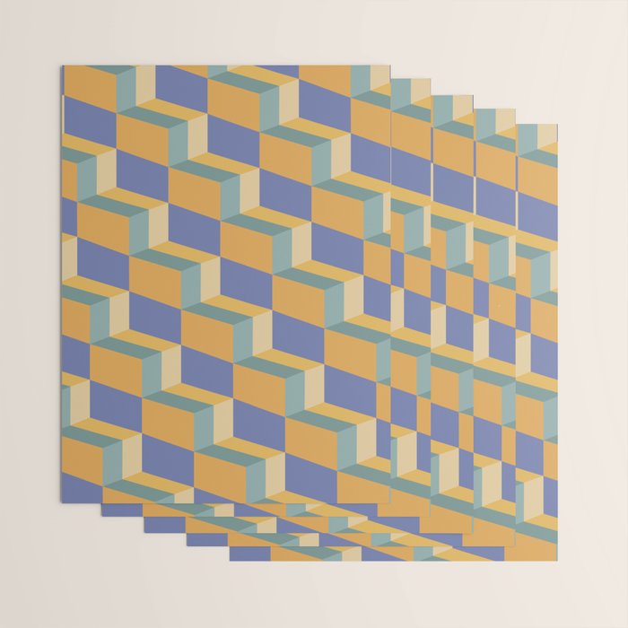 Cuboid Geometric Abstract Shapes Pattern XV Wrapping Paper Gallery Image 3